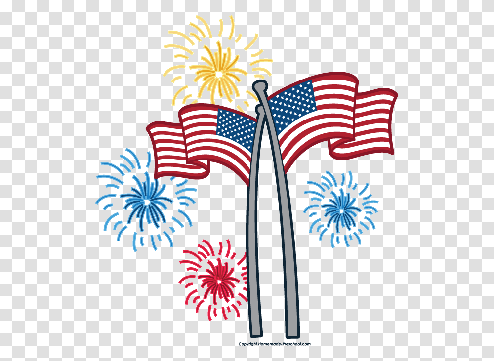 4th Of July Fourth Th Fireworks Border Free Clipart Clipart July, Flag, American Flag Transparent Png