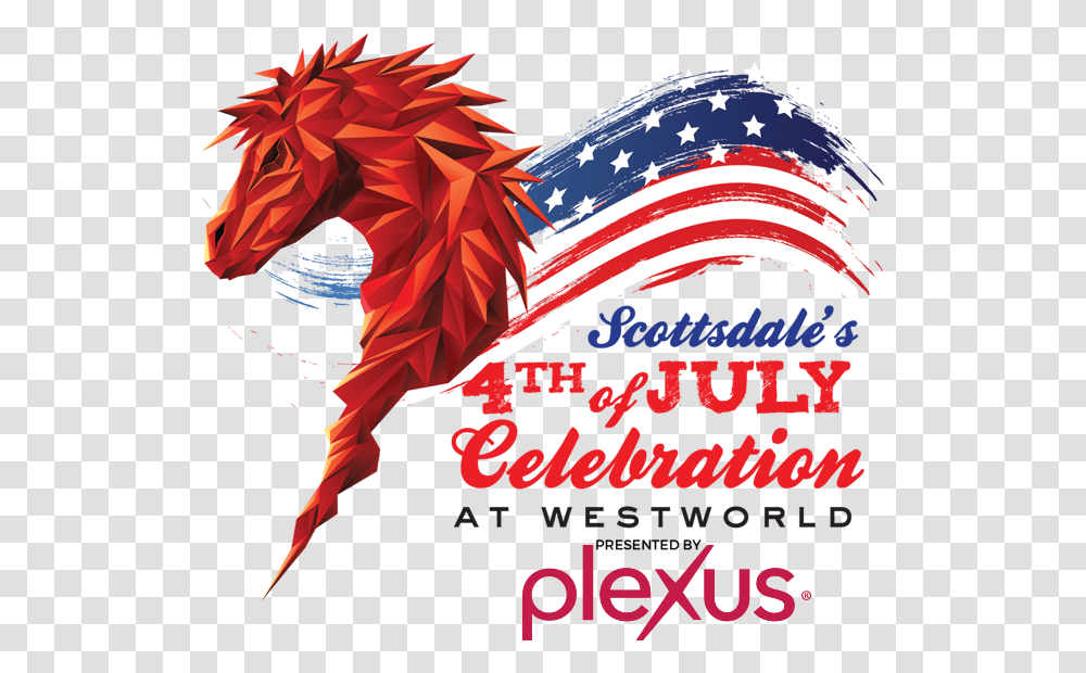 4th Of July Logo With Plexus 6 Copy Orig Stallion, Dragon, Flag Transparent Png