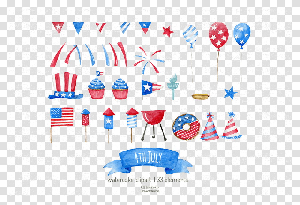 4th Of July Watercolor Clipart, Rug, Flag Transparent Png