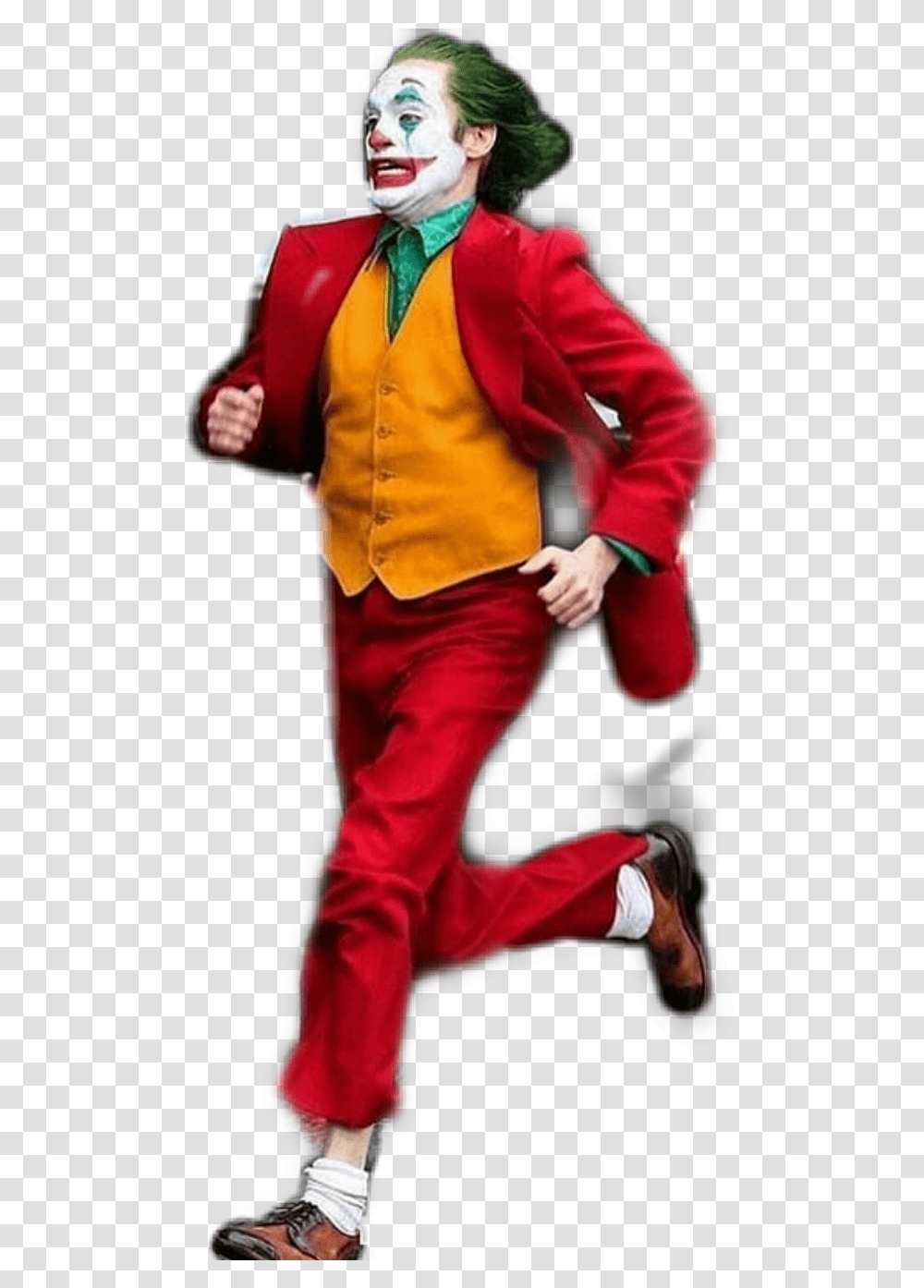 5 Red Costume Joker Running, Performer, Person, Suit Transparent Png
