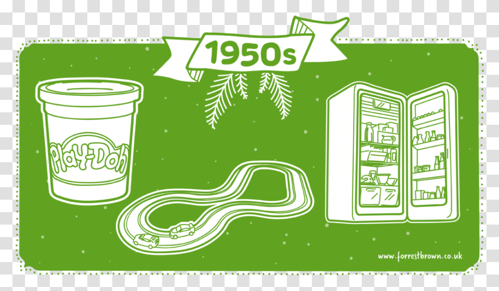 50s Illustration, Green, Tin, Beverage Transparent Png