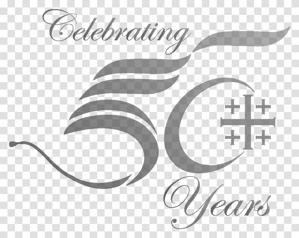 50th Anniversary Logo Grayscale Ferrum College, Alphabet, Handwriting, Calligraphy Transparent Png