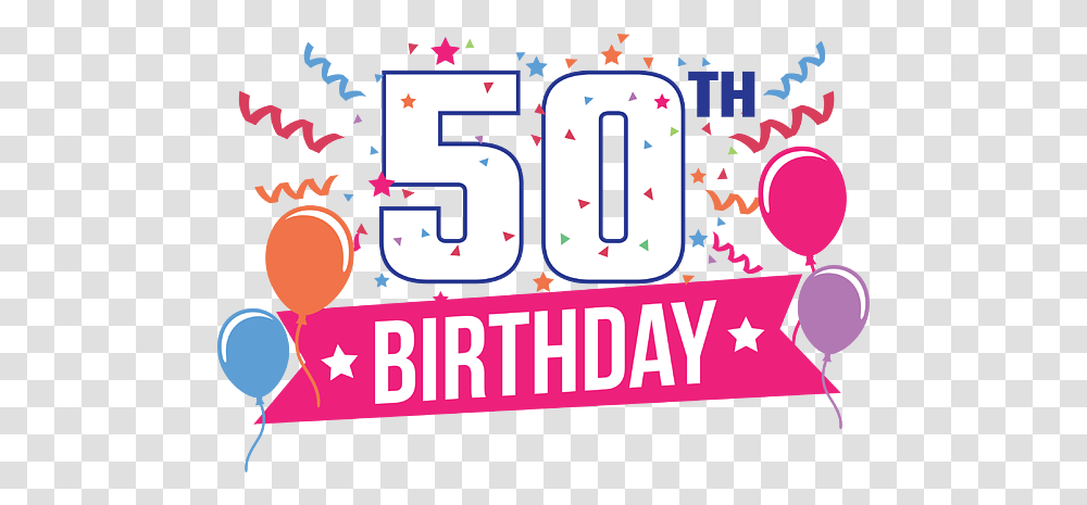 50th Birthday Party Balloons Banner Gift Idea Fleece Blanket Dot, Text, Label, Number, Symbol Transparent Png