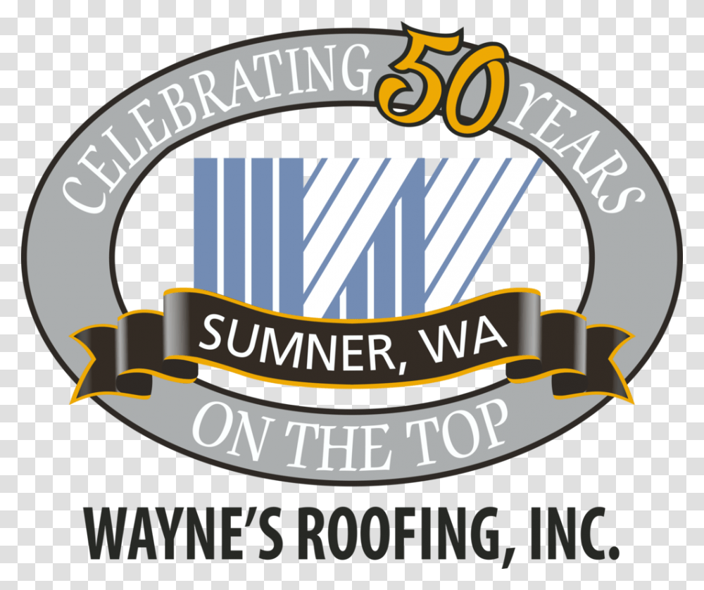 50th Logo Copy Wayne's Roofing, Label, Alphabet Transparent Png
