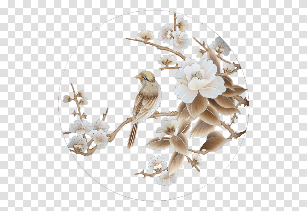 Gold Square, Bird, Animal, Floral Design, Pattern Transparent Png
