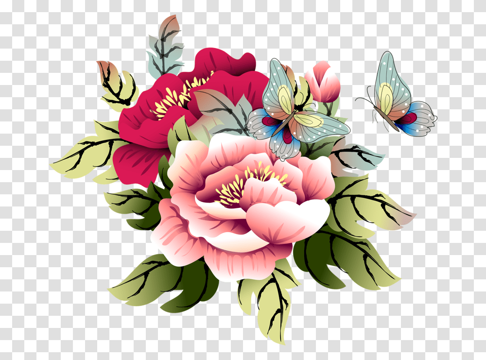 Spring Flowers Border, Floral Design, Pattern Transparent Png