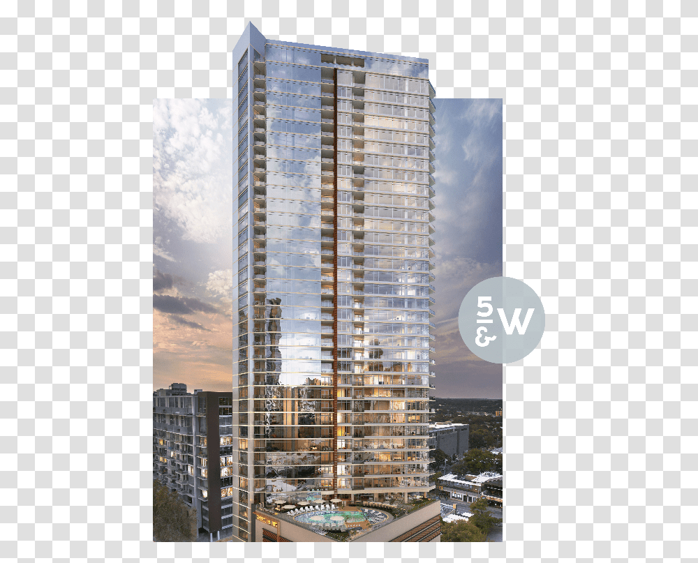 5th Amp West New Tower In Downtown Austin Texas Fifth And West Austin Texas, Condo, Housing, Building, High Rise Transparent Png