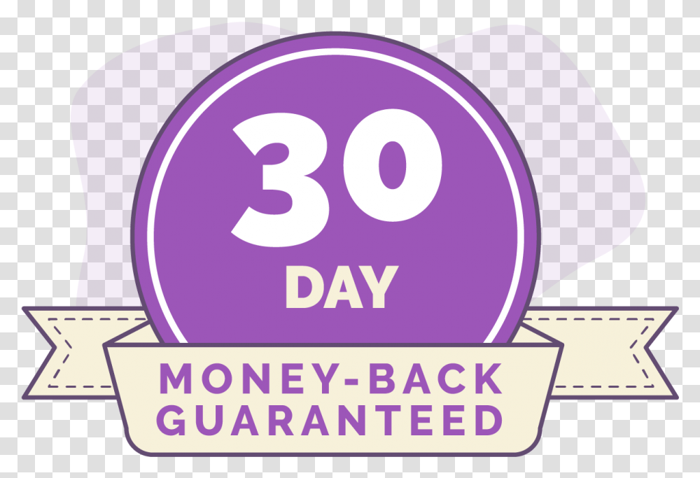60 Day Money Back Guarantee Circle, Purple, Number Transparent Png