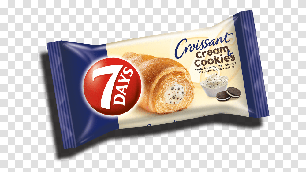 7 Days Croissant Cream And Cookies, Food, Bread, Mayonnaise, Bun Transparent Png