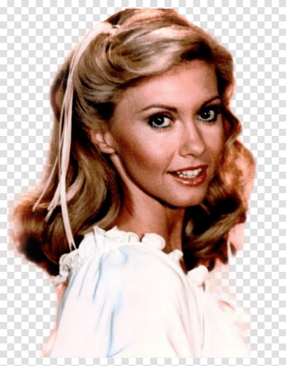 70s 50s 60s Grease Sandy Sandygrease Aesthetic Olivia Newton John, Face, Person, Hair Transparent Png