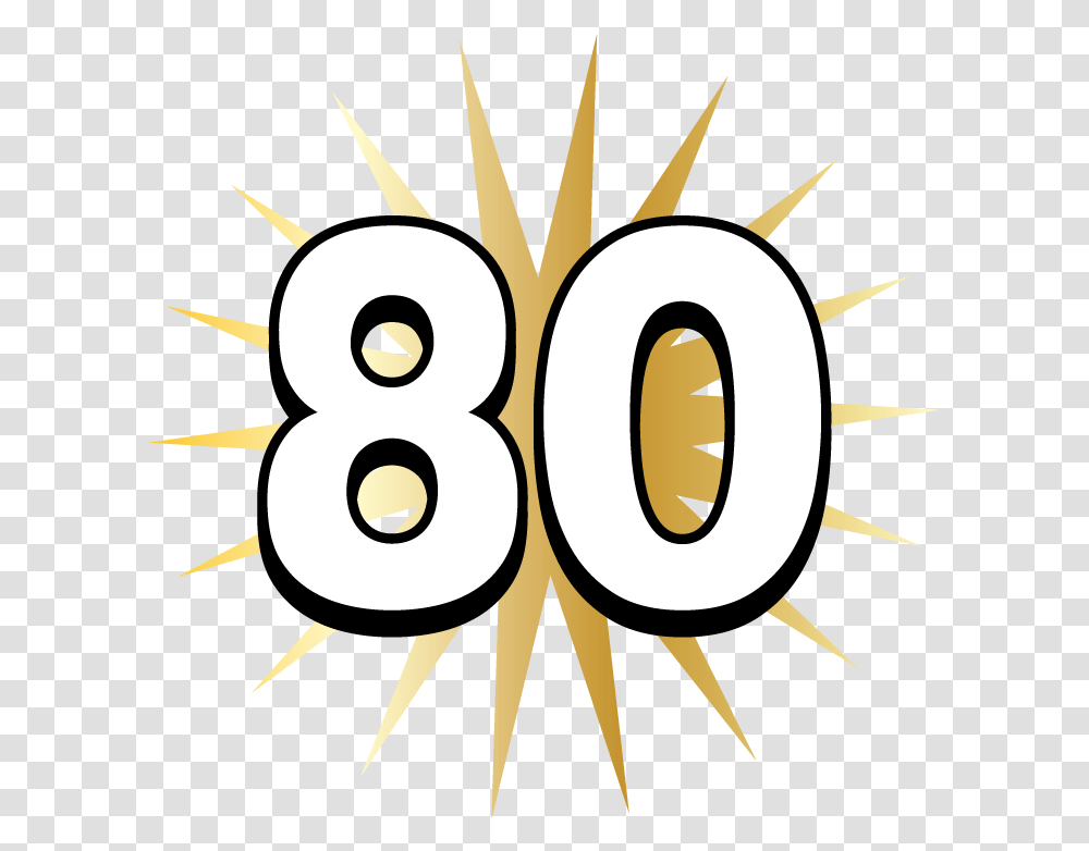 80th Eighty Years Old Happy Birthday Party Getting Clip Art 80th Birthday, Number Transparent Png