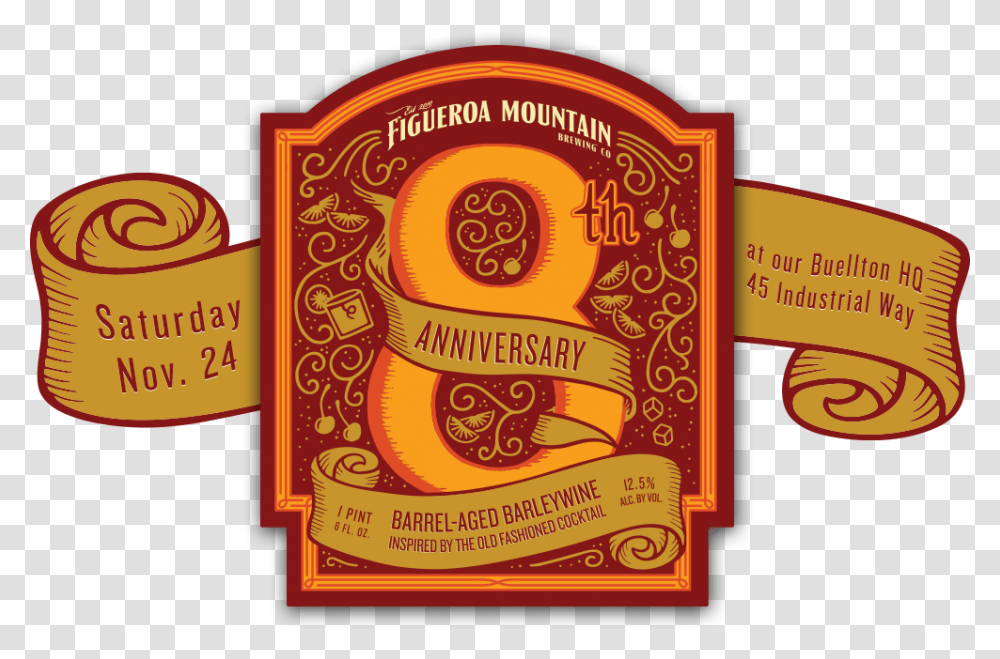 8th Anniversary Banner, Label, Advertisement, Poster Transparent Png