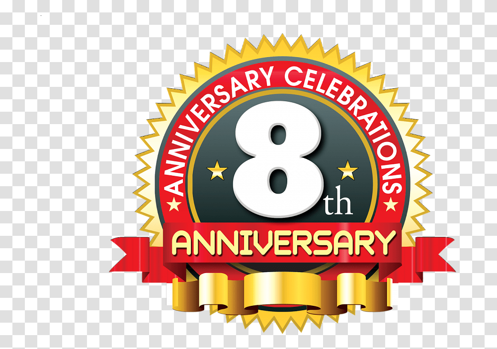 8th Anniversary & Ribbon Cutting Celebration 4th Anniversary Celebration, Text, Number, Symbol, Label Transparent Png