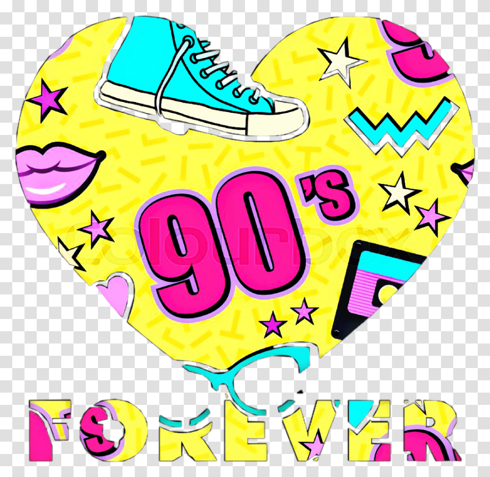 90s 90sforever Heart Freetoedit 90's Free Vector Background, Apparel, Shoe, Footwear Transparent Png