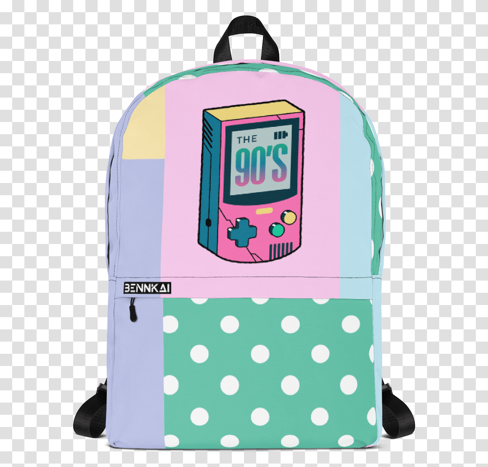 90s Gaming Backpack Color Guard Backpack, Texture, Label, Polka Dot, Bag Transparent Png