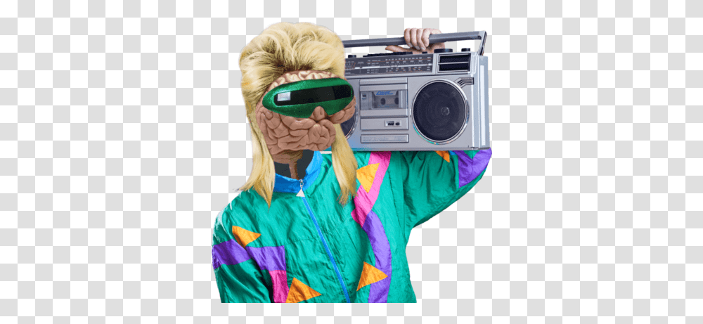 90s Ghetto Blaster On Shoulder, Person, Human, Electronics, Camera Transparent Png