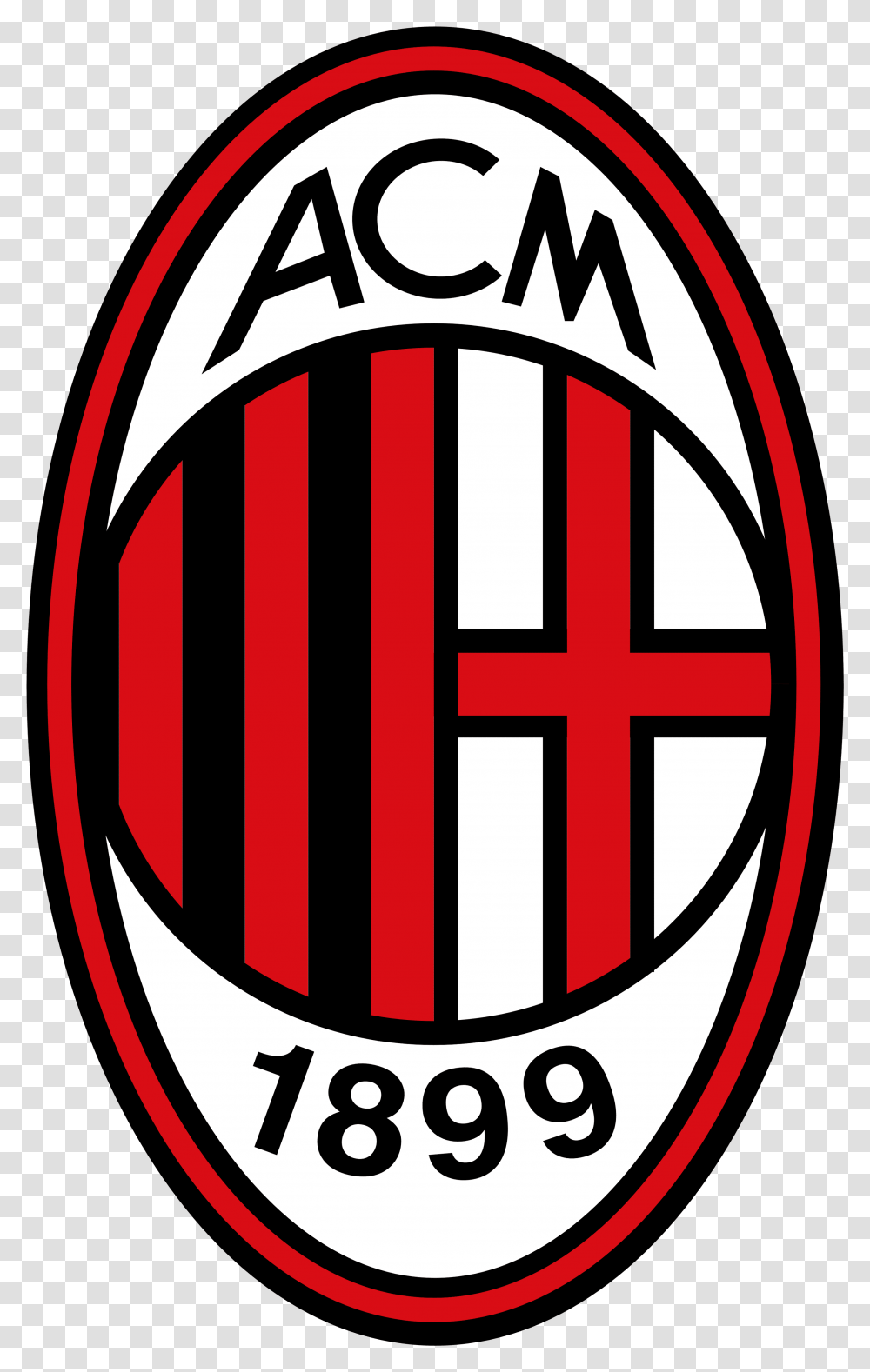 A Ac Milan Logo, Symbol, Trademark, Emblem, Badge Transparent Png