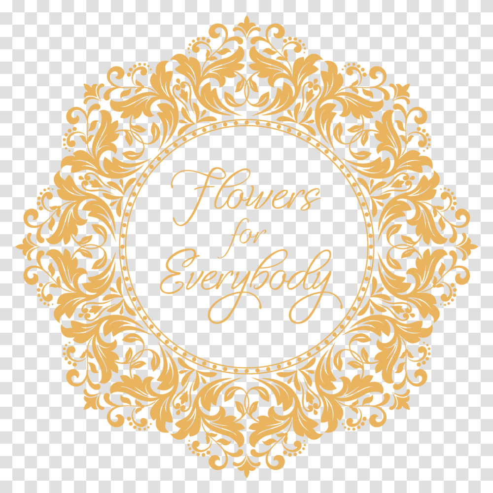 A Baby Girl In Lawrenceville Ga Flowers For Everybody Border Gold Flower Circle, Text, Rug, Handwriting, Calligraphy Transparent Png