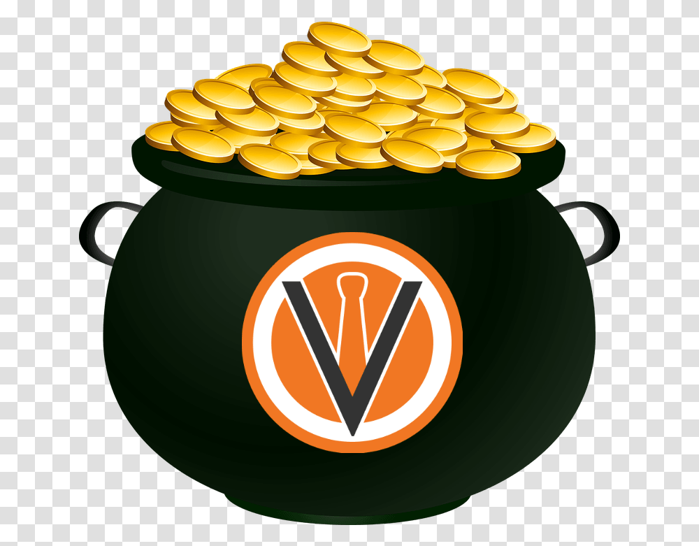 A Back Office That's Worth Its Weight In Gold Pot Of Gold Clipart, Pottery, Coin, Money, Beverage Transparent Png