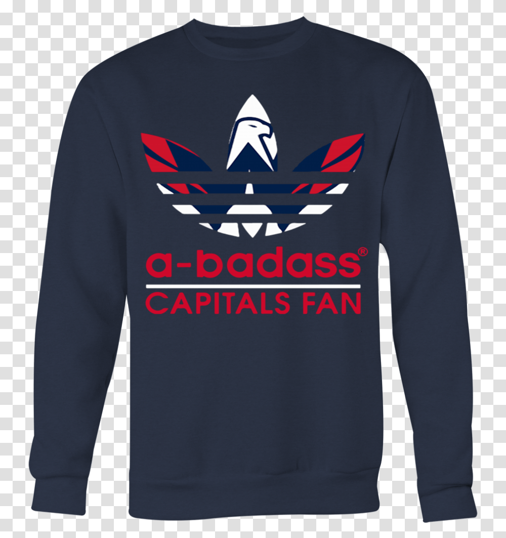 A Badass Washington Capitals Fan And Adidas Logo T Long Sleeved T Shirt, Apparel, Sweatshirt, Sweater Transparent Png