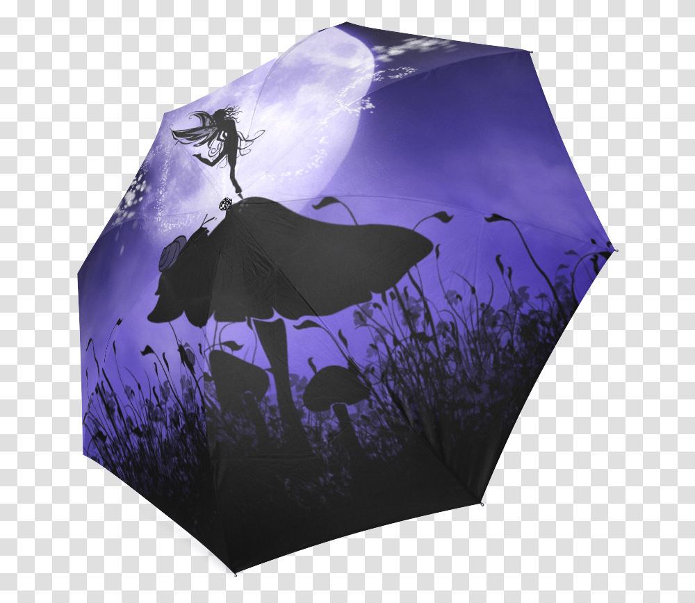 A Beautiful Fairy Dancing On A Mushroom Silhouette Fairies Inverted Umbrella, Canopy Transparent Png