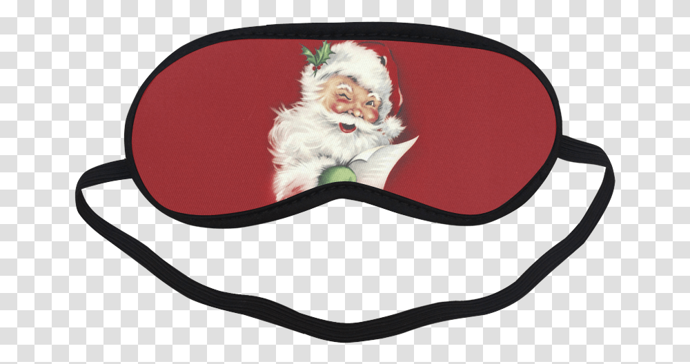 A Beautiful Vintage Santa Claus Sleeping Mask Tie Dye Sleep Mask, Hat, Dog, Leisure Activities Transparent Png