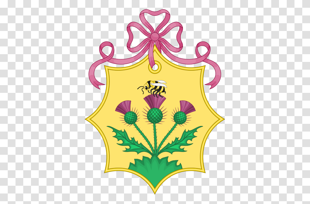 A Bee And Thistles Feature In The Coat Of Arms Of Sarah Ferguson, Plant, Flower, Blossom, Pattern Transparent Png