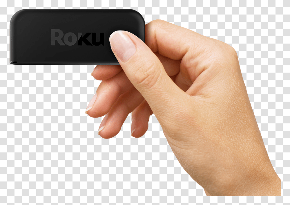 A Beginner's Guide To The Roku Express Roku Express Power, Person, Hand, Electronics, Nail Transparent Png