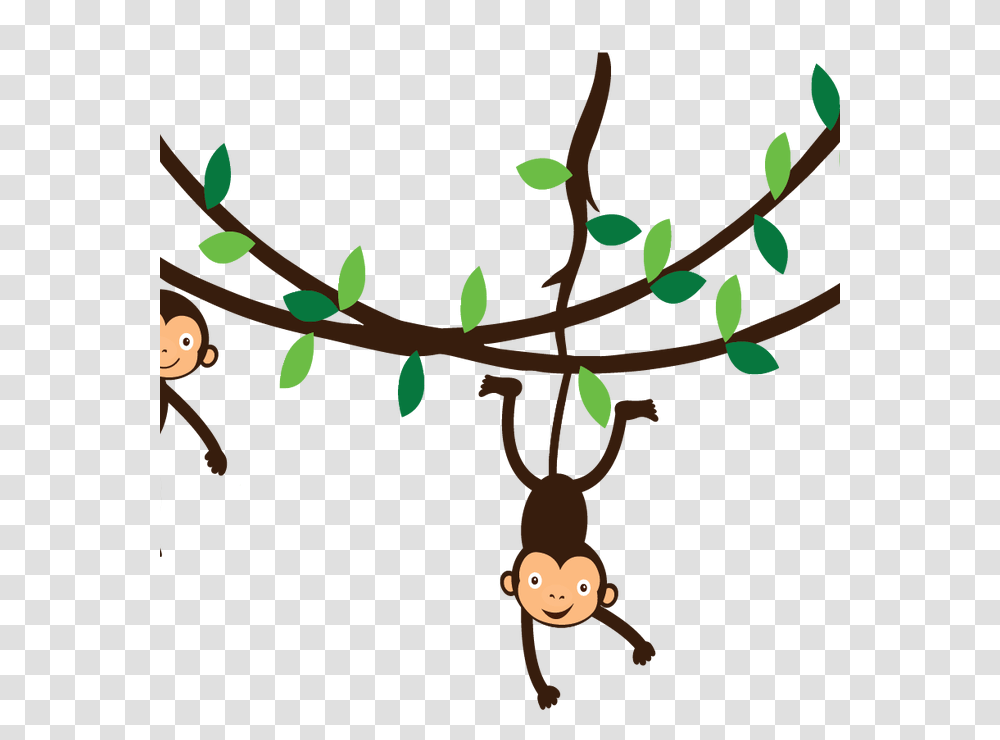 A Bird On Branch Wall Art Vine Clipart Monkey Pencil, Plant, Leaf, Tree, Food Transparent Png