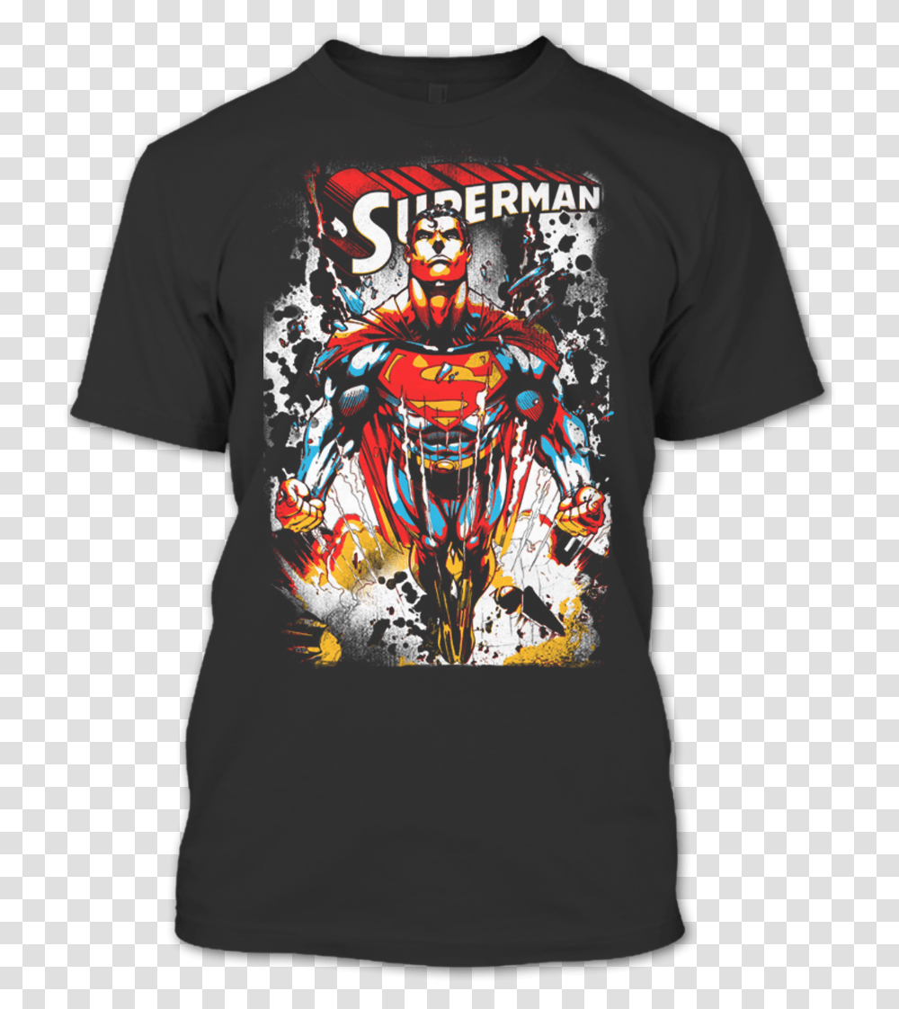 A Black T Shirt With The Shopify Logo Modern Age Superman Comics, Apparel, T-Shirt Transparent Png