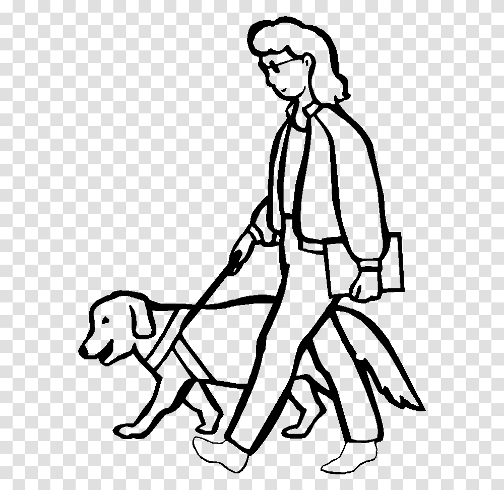 A Blind Woman Walking With Dog Coloring Pages Walk The Dog For Coloring, Person, Photography, People, Duel Transparent Png