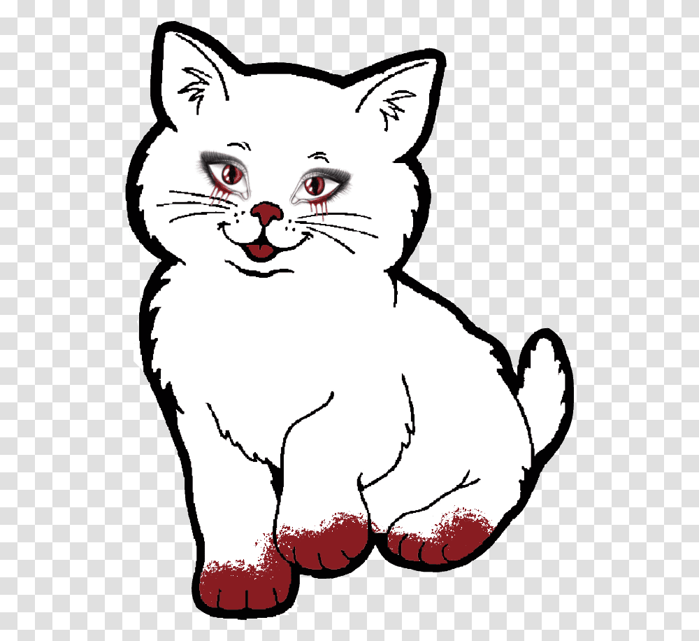 A Bloody Kitten From Kearny Street Printable Simple Cat Outline, Animal, Mammal, Pet, Wolf Transparent Png