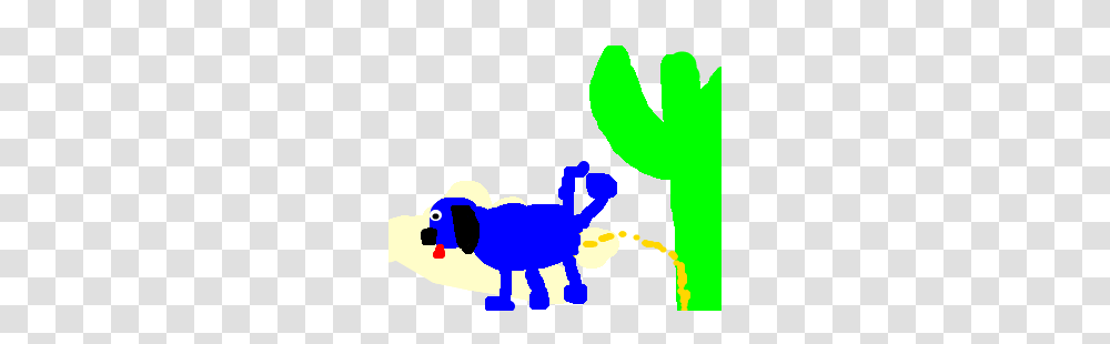A Blue Dog Peeing On A Cactus Drawing, Plant, Silhouette, Stencil Transparent Png