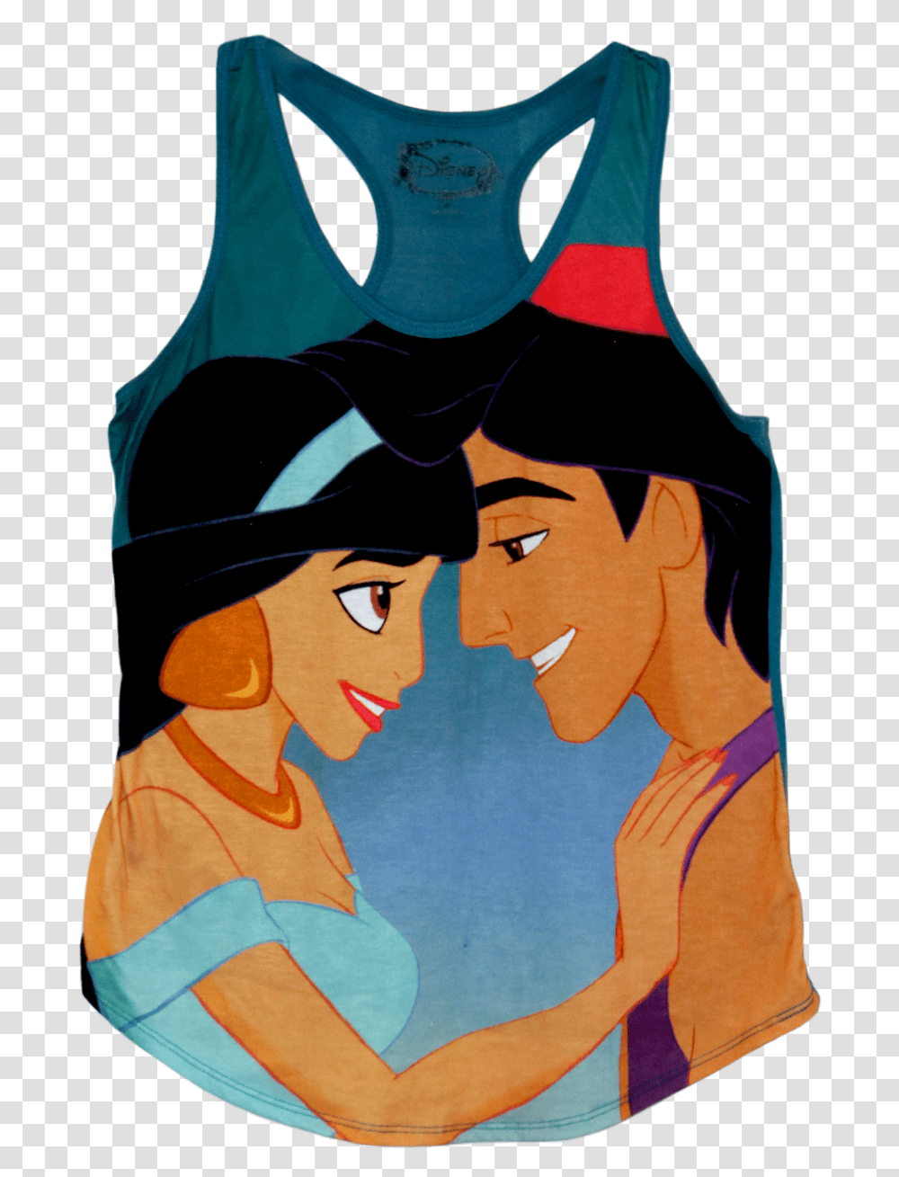 A Blue Tanktop With Aladdin And Jasmine After They Aladdin And Jasmine Disney, Modern Art, Pillow, Cushion Transparent Png