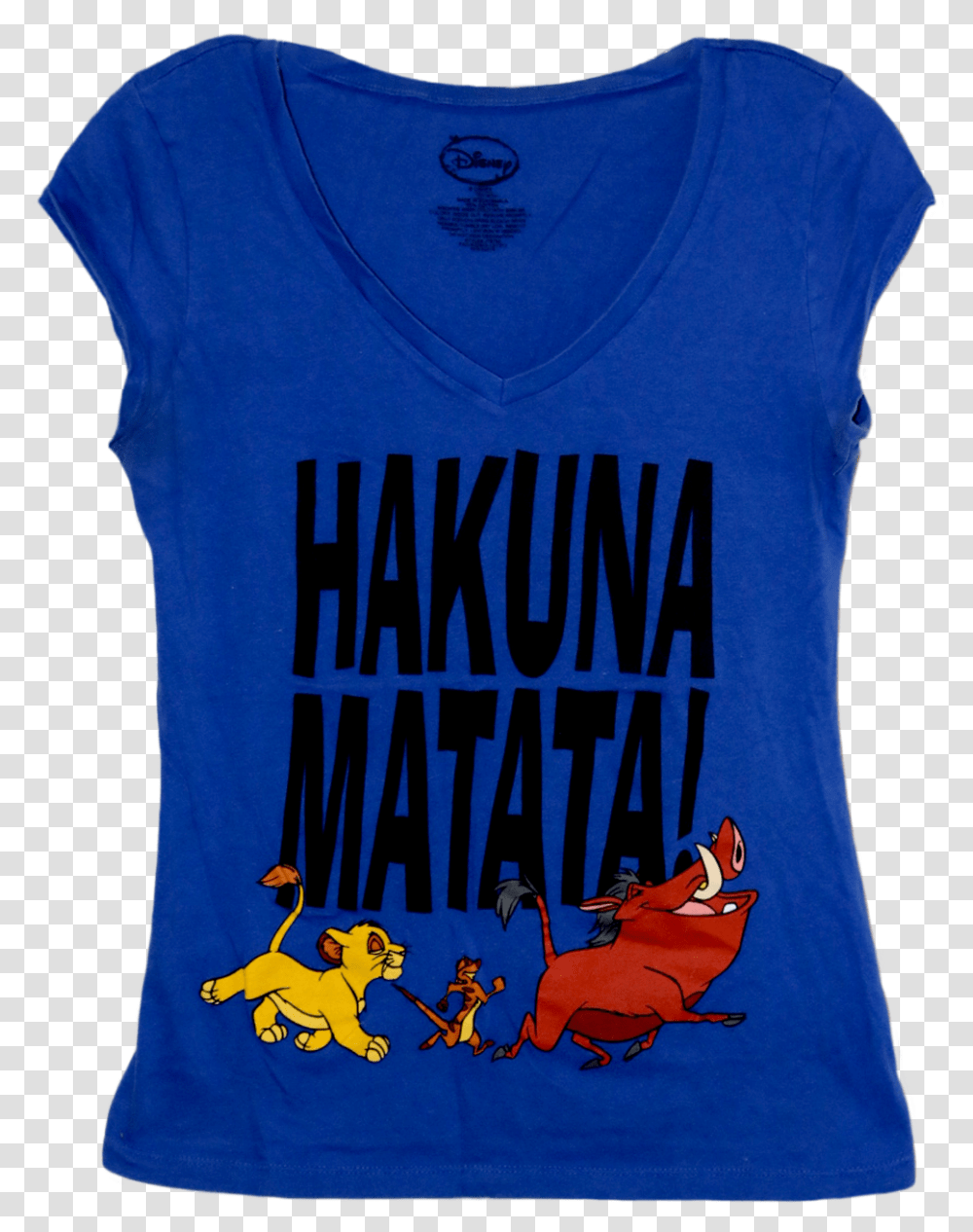 A Blue V Neck T Shirt With Simba Timon And Pumbaa Active Shirt, Apparel, T-Shirt, Tank Top Transparent Png