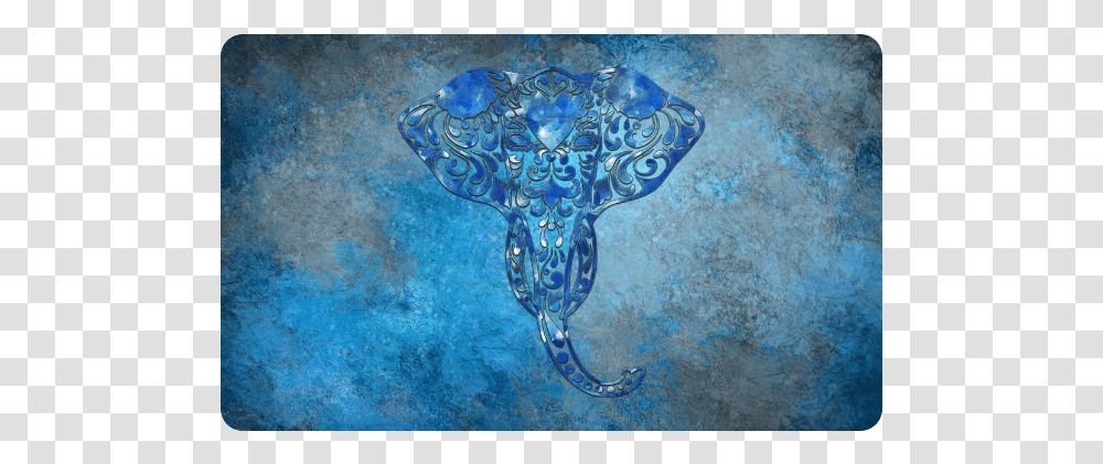 A Blue Watercolor Elephant Portrait In Denim Look Doormat Modern Art, Light, Turquoise, Flare, Angel Transparent Png