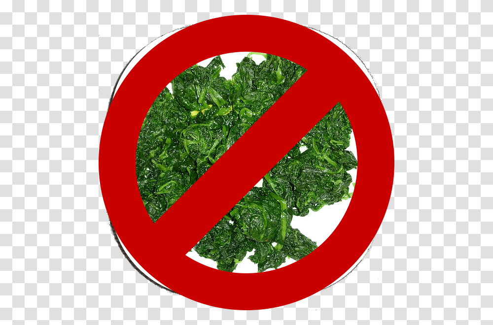 A Boiled Spinach Below A Prohibit Sign, Plant, Kale, Cabbage, Vegetable Transparent Png