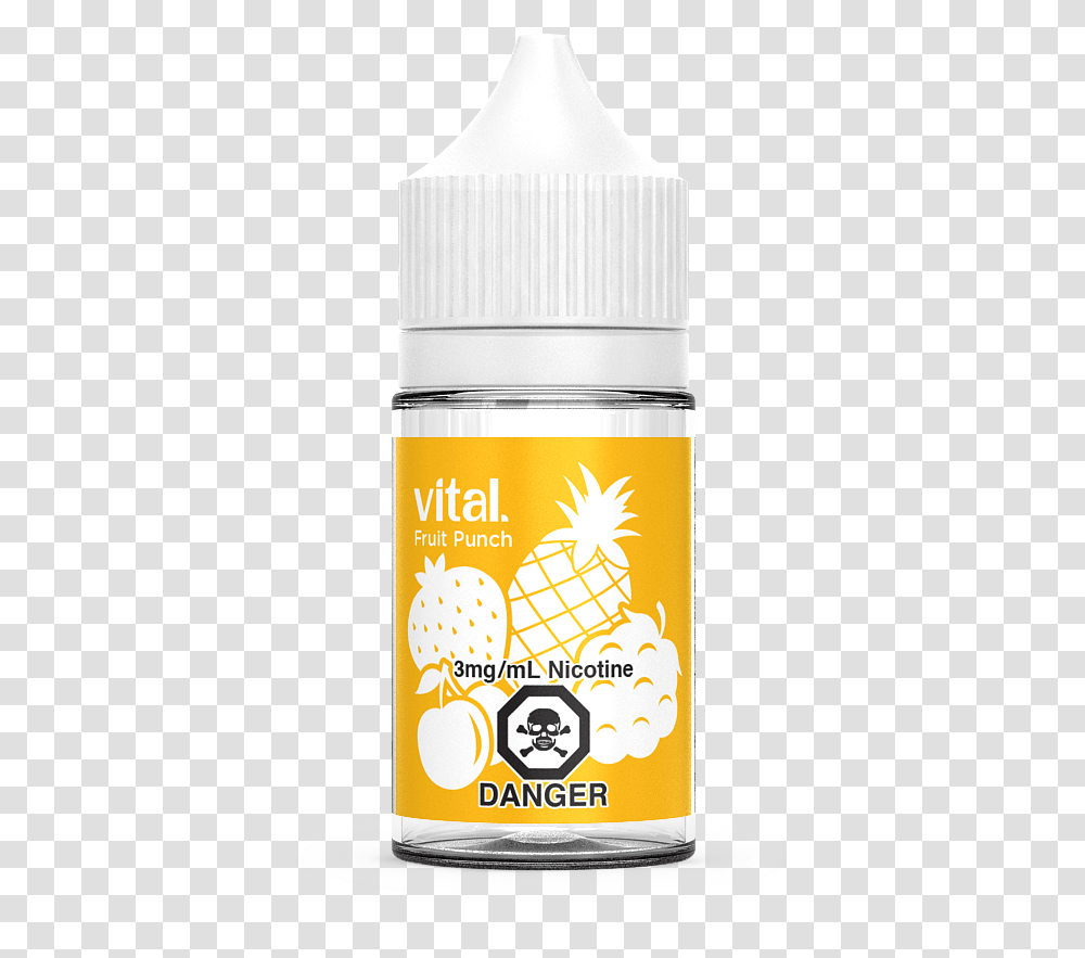 A Bottle Of Fruit Punch E Liquid By Vital Brand Baby Bottle, Tin, Can, Cosmetics, Spray Can Transparent Png