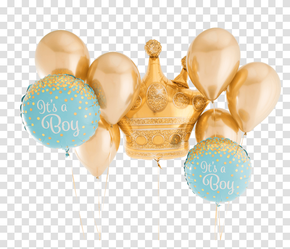 A Boy Golden Crown Foil Balloon Bouquet Balloon, Accessories, Accessory, Jewelry, Paper Transparent Png