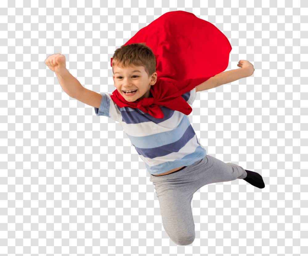 A Boy Wearing A Cape And Flying Child Flying, Person, Sleeve, Leisure Activities Transparent Png