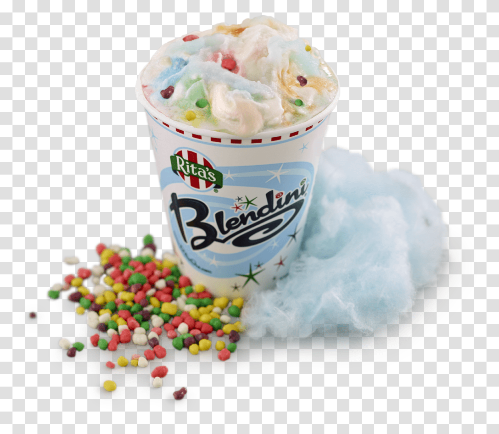 A Branded Cup Reads Blendini And Has Colorful Candy Rita's Italian Ice Choc Choc Chip, Dessert, Food, Yogurt, Ice Cream Transparent Png