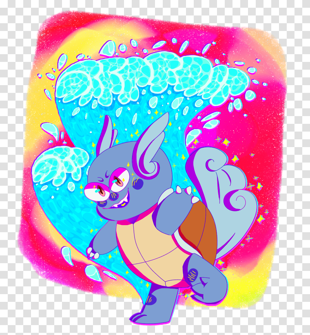 A Brightly Colored Image Of Wartortle Waving His Hand Illustration, Label, Animal Transparent Png