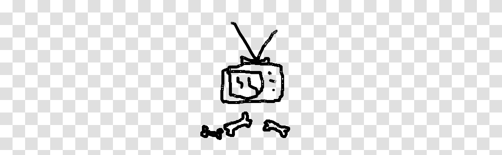 A Broken Tv On Top Of A Pile Of Bones Drawing, Number, Lawn Mower Transparent Png