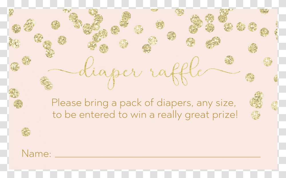 A Brunch For Baby Pink And Gold Diaper Raffle Ticket Baby Shower, Handwriting, Calligraphy, Paper Transparent Png