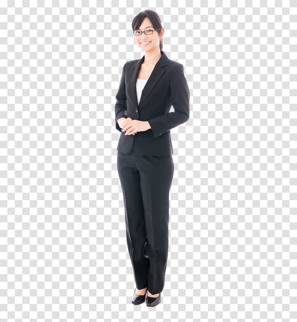 A Business Woman Smiling Tuxedo, Suit, Overcoat, Apparel Transparent Png