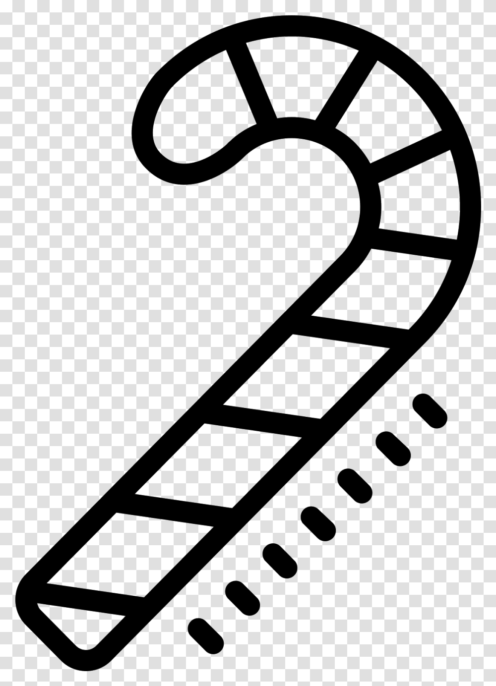 A Candy Cane The Universal Sign For Christmas Black White Candy Cane Transparent Png
