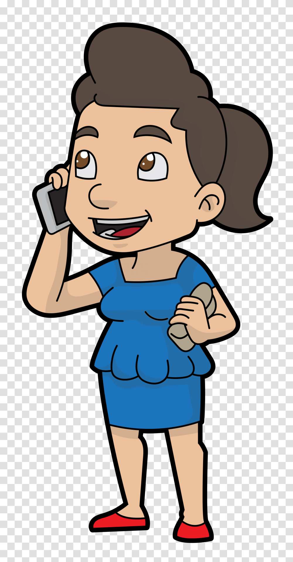 A Cartoon Businesswoman Chatting On The Phone, Person, Human, Female, Face Transparent Png