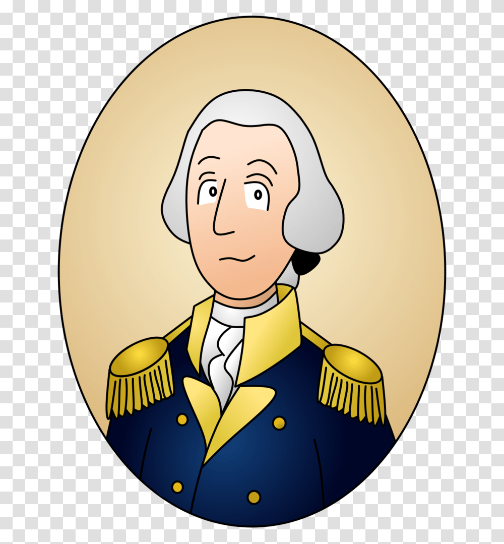 A Cartoon Portrait Of General George Washington, Military, Military Uniform, Officer, Face Transparent Png