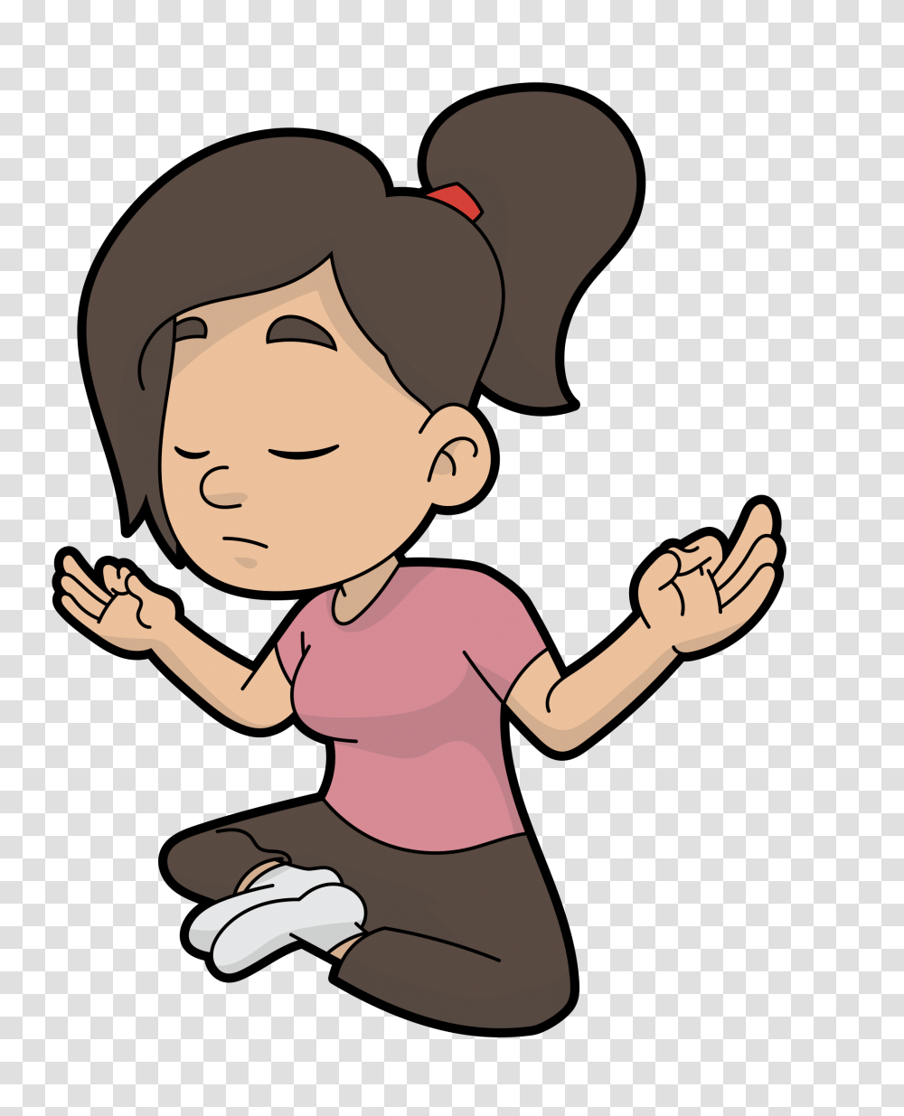 A Cartoon Woman Doing Some Meditation, Person, Human, People, Baby Transparent Png