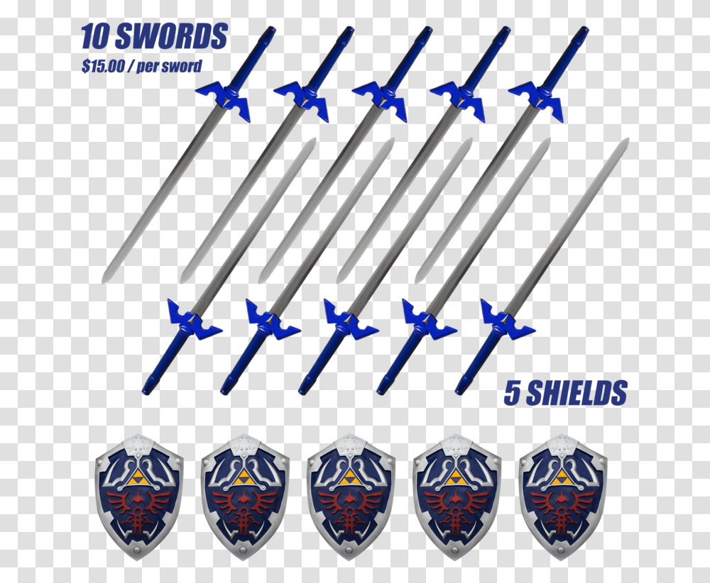 A Case Of Blue And Gold Fantasy Gamer Swords With Scabbard Sword, Weapon, Weaponry, Emblem Transparent Png